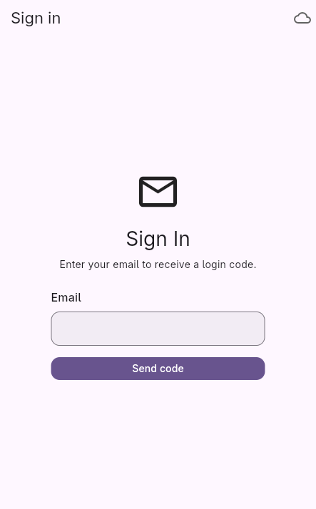First launch & signing in screenshot
