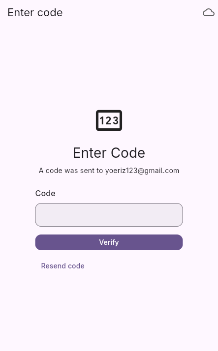 First launch & signing in screenshot