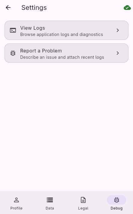 Settings screenshot