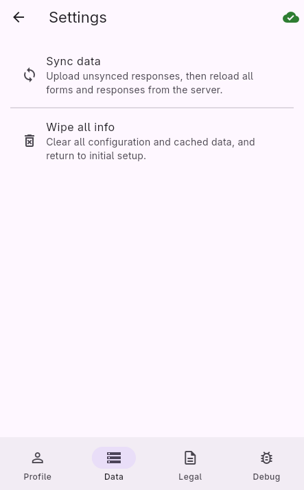Syncing your data screenshot