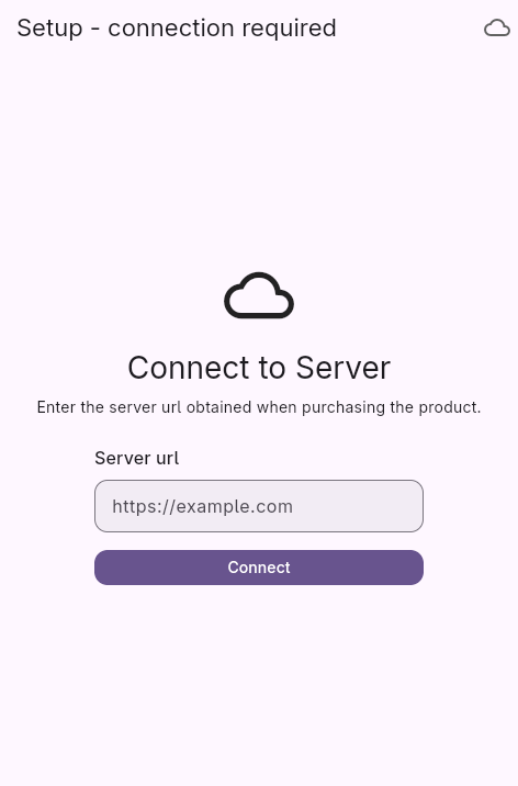 First launch & signing in screenshot
